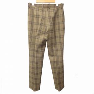AURALEE 美品 19AW サージチェック パンツ スラックス センタープレス A9AP06SC ライトブラウン 茶色 2 約Mサイズ
