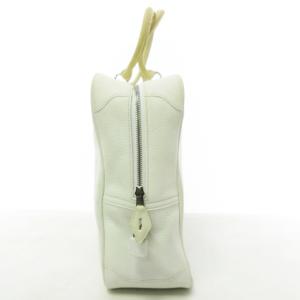 HERMES 04年製 オムニバスMM トートバッグ レザー キャンバス カデナ パドロック ホワイト