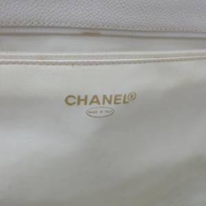CHANEL ココマーク キャビアスキン トートバッグ ホワイト