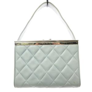 CHANEL ヴィンテージ マトラッセ バニティバッグ ラムスキン ホワイト