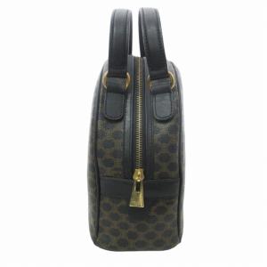 CELINE マカダム柄 ハンドバッグ ミニボストンバッグ PVC×レザー ブラック