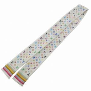 バンドー マルチカラー モノグラム スカーフ 総柄 白 NGA35