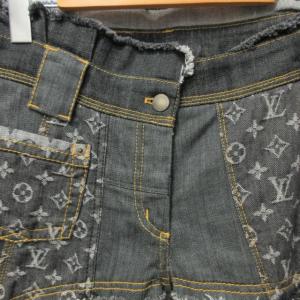 LOUIS VUITTON 再構築 モノグラムパッチワークデニムパンツ ジーンズ RW071B グレー ブラック ネイビー