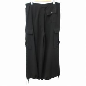 Jean Paul GAULTIER イージーカーゴパンツ  ワイドスラックス 裾ドローコード付 40 ブラック