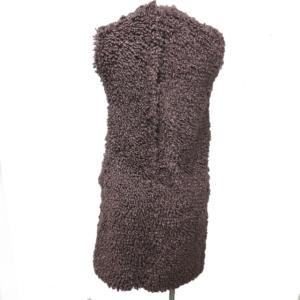 MIHARA YASUHIRO 美品 ボアベスト ノースリーブ ジャケット チュニック 紫系 パープル系 36 約S-M 0519 STK