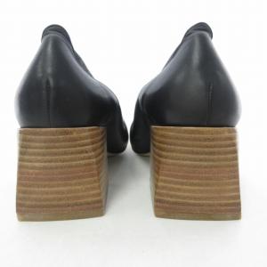 PELLICO SUNNY 美品 ヒール バレエシューズ パンプス スリッポン 靴 レザー チャンキーヒール ラウンドトゥ ブラック 黒 36