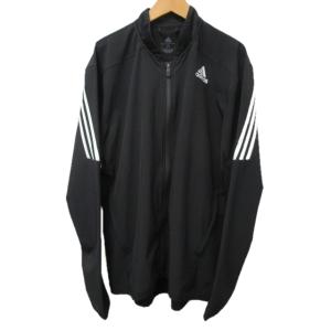 近年モデル AEROREADY 3ストライプス ジャケット GM0637 ブルゾン ジャージ 黒 ブラック Oサイズ 約Lサイズ相当