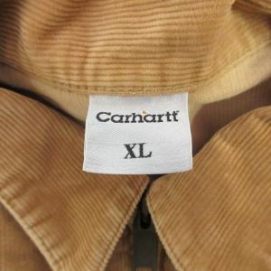 Carhartt コーデュロイ ワークジャケット カバーオール ブルゾン ワンポイント ロゴワッペン 大きいサイズ ブラウン系 茶系 XL 0519