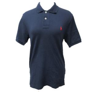 近年モデル ポロシャツ Tシャツ カットソー 半袖 ワンポイント ポニーロゴ 刺繍 ネイビー 紺 L 0519