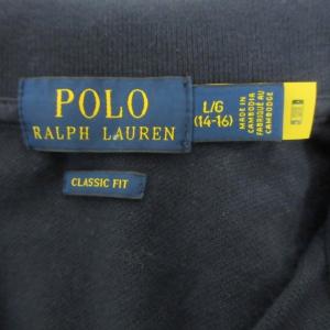 POLO RALPH LAUREN 近年モデル ポロシャツ Tシャツ カットソー 半袖 ワンポイント ポニーロゴ 刺繍 ネイビー 紺 L 0519