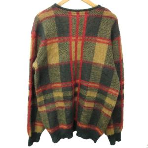 Needles 22AW モヘヤカーディガン タータンチェック 起毛 緑 黄色 赤 グリーン イエロー レッド M 0524