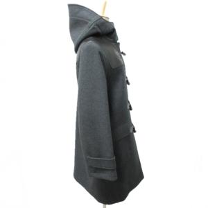 CELINE フィービー期 アーカイブ ダッフルコート ジャケット レザーヨーク切替 ウール×ラム グレー