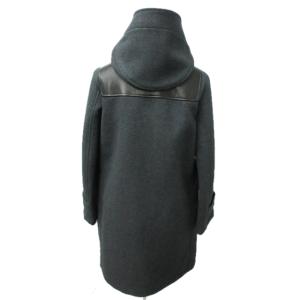 CELINE フィービー期 アーカイブ ダッフルコート ジャケット レザーヨーク切替 ウール×ラム グレー