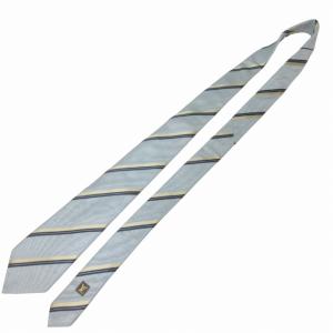 LOUIS VUITTON LVロゴ ネクタイ レジメンタルストライプ シルク ビジネス フォーマル 水色 スカイブルー 0531 WY