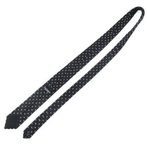 DOLCE&GABBANA ナロータイ ネクタイ ビジネス シルク100％ ドット イタリア製 黒 ブラック 0603