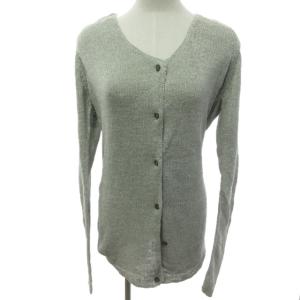 シルクニット セーター カーディガン ジャケット グレー M 0609  IBO40