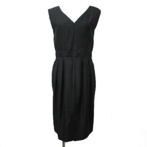 Grace Class 美品 ノースリーブ ワンピース ドレス ラメ スワロフスキー パーティー 二次会 黒 ブラック 38 M程度 0606 IBO40