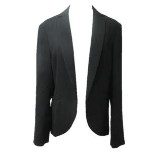 美品 近年モデル テーラードジャケット ノーボタン 薄手 冠婚葬祭 長袖 黒 ブラック 38 M相当 0605