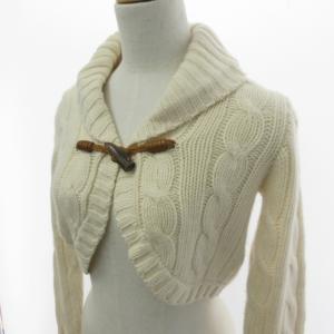 RALPH LAUREN 美品 ショートカーディガン ニット ケーブル ショールカラー カシミヤ 国内正規 アイボリー 生成り L 0604 IBO40