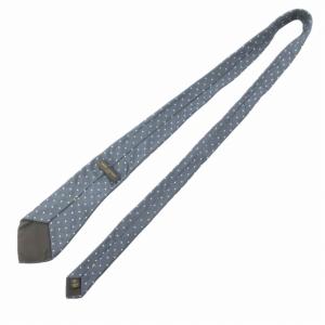 LOUIS VUITTON ネクタイ シャドーモノグラム ドット柄 シルク100％ ビジネス イタリア製 グレー系 0604  IBO40