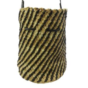 HELEN KAMINSKI 美品 ラフィア ショルダーバッグ 肩掛けバッグ 斜めがけ クロスボディ ベージュ 黒 ブラック 0610