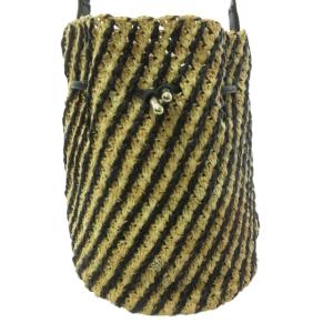 HELEN KAMINSKI 美品 ラフィア ショルダーバッグ 肩掛けバッグ 斜めがけ クロスボディ ベージュ 黒 ブラック 0610