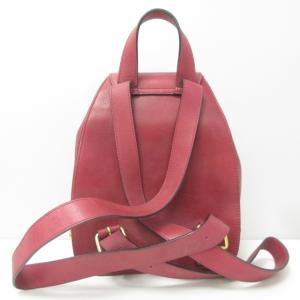 CELINE ヴィンテージ リュックサック ゴールド金具 スタッズ レザー M14 レッド 0619 NGA35