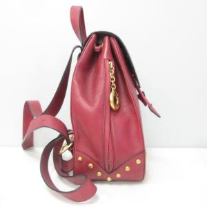 CELINE ヴィンテージ リュックサック ゴールド金具 スタッズ レザー M14 レッド 0619 NGA35