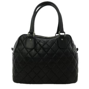 CHANEL ニューヨークライン マトラッセ P ハンドバック ココマーク シルバー金具 レザー ブラック