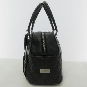 CHANEL ニューヨークライン マトラッセ P ハンドバック ココマーク シルバー金具 レザー ブラック