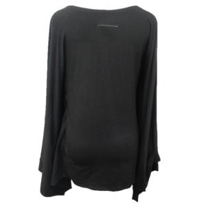 MM6 Maison Margiela 美品 オーバーサイズ ポンチョ プルオーバー カットソー ストレッチ有 変形袖 黒 ブラック M 0617