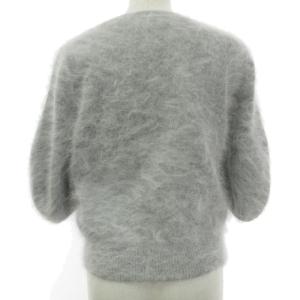 UNITED ARROWS 美品 アンゴラ ニット セーター 起毛 カットソー 七分袖 グレー F 0621