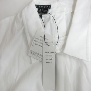 Theory タグ付 ノースリーブシャツ ブラウス カットソー ポロシャツ ストレッチ 白 ホワイト S 0817