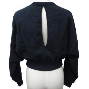 UNDERCOVER タグ付き 23SS UC1C1809 スウェット トレーナー ショート丈 ワンポイント刺繍 長袖 ネイビー系 紺 1 約S