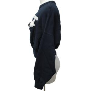 UNDERCOVER タグ付き 23SS UC1C1809 スウェット トレーナー ショート丈 ワンポイント刺繍 長袖 ネイビー系 紺 1 約S