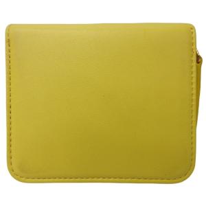 ASPESI タグ付き 二つ折り 財布 コンパクト ジップウォレット レザー 牛革 本革 イタリア製 黄 イエロー 0711