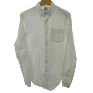 ボタンダウンシャツ ドレスシャツ ビジネス カジュアル 長袖 白 ホワイト XS 0722 STK