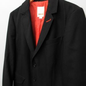 DIESEL 美品 テーラードジャケット ブレザー 2B 本切羽 黒 ブラック オレンジ S 0723 STK