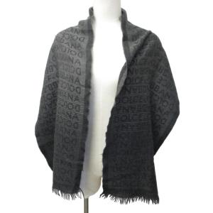 DOLCE&GABBANA マフラー ストール 総柄 イタリア製 黒 ブラック 0725