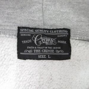 CRIMIE ジップアップパーカー フーディー スウェット 長袖 グレー L 0728 GY12
