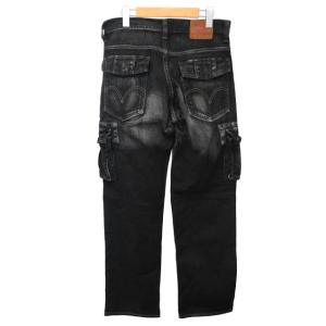 Levi's 503 カーゴデニムパンツ ジーンズ ストレート チェック 32 約L ブラック