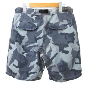 GRAMiCCi USA製 ショートパンツ ハーフパンツ 迷彩 カモフラ柄 グレー 青系 ブルー系 M 0730 STK