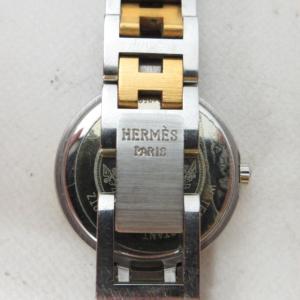 HERMES WINDSOR 腕時計 クォーツ アイボリー文字盤 デイト SS×GP コンビ ゴールド色系
