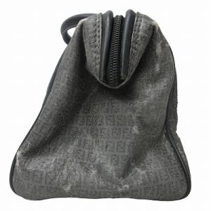 FENDI ズッキーニ柄 ハンドバッグ ミニバッグ 肩掛け 総柄 FFロゴ レザー ジャンク品 グレー系 黒 ブラック 0826