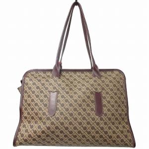GHERARDINI ソフティ トートバッグ ハンドバッグ 肩掛け 総柄 茶系 ゴールドベージュ 0826