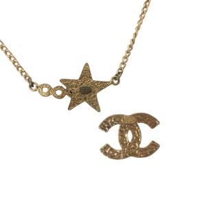 CHANEL ネックレス 2点セット ココマーク チャーム 01P 02A 星 スター ジャンク品 ゴールド色系
