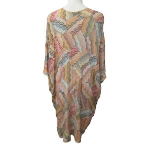 MISSONI ワンピース ビックシルエット チュニックカットソー 総柄 ラメ 半袖 マルチカラー M 0803 STK