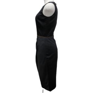 CHANEL P37348V02143 ワンピース ココマーク ビジューボタン ギャザー シルク 34 ブラック