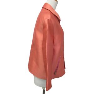 Drawer 2WAYジャケット スイングトップ ブルゾン 襟切替 シルク混 6522-234-0306 サーモンピンク 38 約M 0805