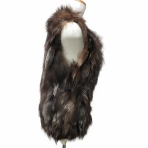 UNITED ARROWS フォックスファー ベスト 毛皮 茶色 ブラウン 約M  0806